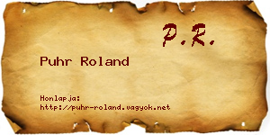 Puhr Roland névjegykártya